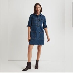 Madewell Denim Popover Mini Shirtdress